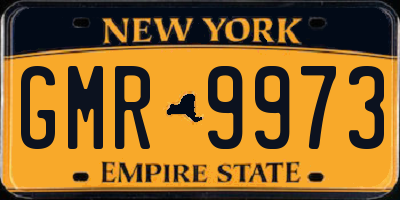 NY license plate GMR9973