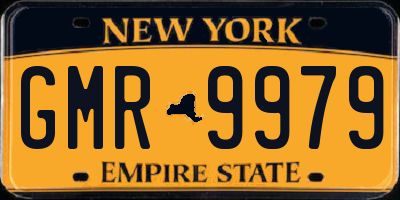 NY license plate GMR9979