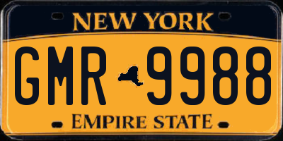 NY license plate GMR9988
