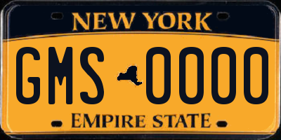 NY license plate GMS0000