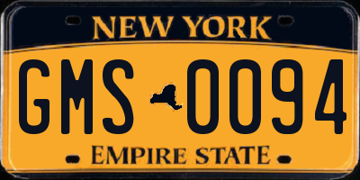 NY license plate GMS0094