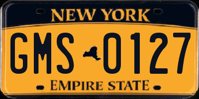 NY license plate GMS0127