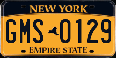 NY license plate GMS0129