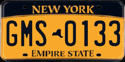 NY license plate GMS0133
