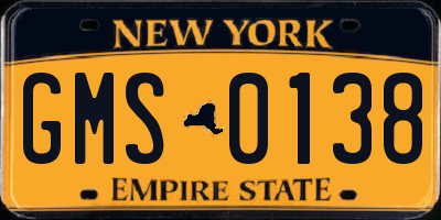 NY license plate GMS0138