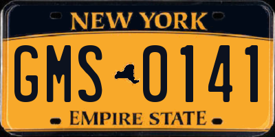 NY license plate GMS0141
