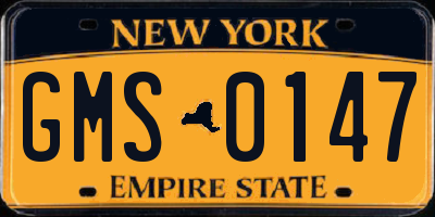 NY license plate GMS0147