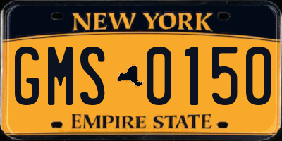 NY license plate GMS0150