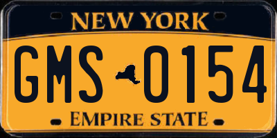 NY license plate GMS0154