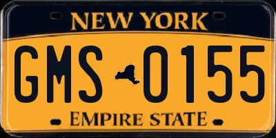 NY license plate GMS0155
