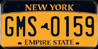 NY license plate GMS0159