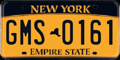 NY license plate GMS0161