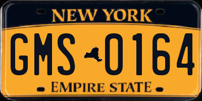 NY license plate GMS0164