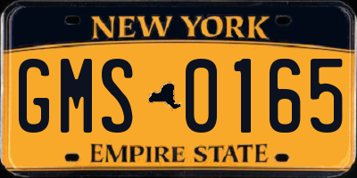 NY license plate GMS0165
