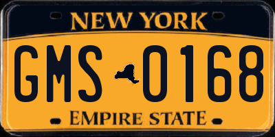 NY license plate GMS0168