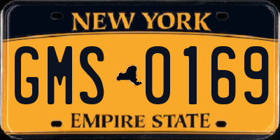 NY license plate GMS0169