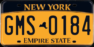 NY license plate GMS0184