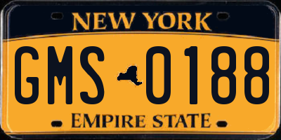 NY license plate GMS0188