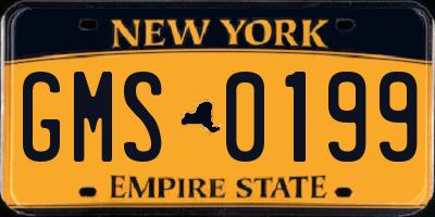 NY license plate GMS0199