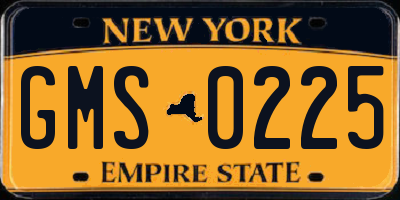NY license plate GMS0225