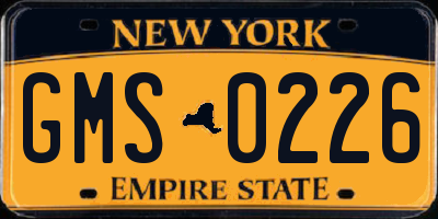 NY license plate GMS0226