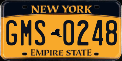 NY license plate GMS0248
