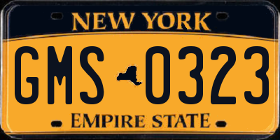 NY license plate GMS0323