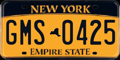 NY license plate GMS0425