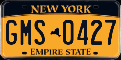 NY license plate GMS0427