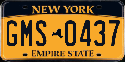 NY license plate GMS0437