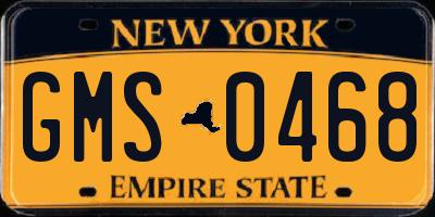 NY license plate GMS0468