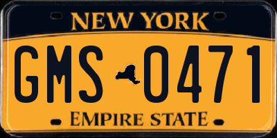 NY license plate GMS0471