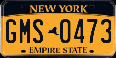 NY license plate GMS0473