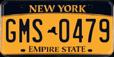 NY license plate GMS0479