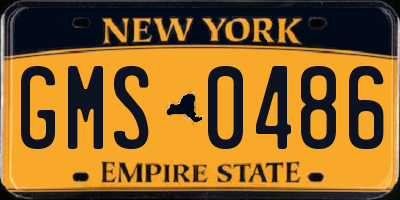 NY license plate GMS0486