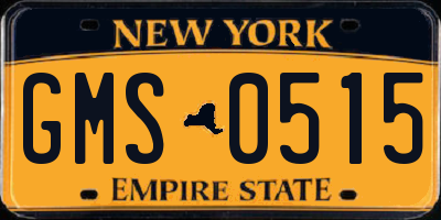 NY license plate GMS0515