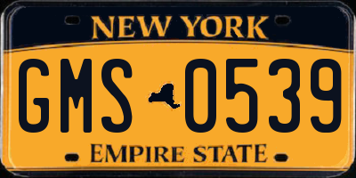 NY license plate GMS0539
