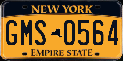 NY license plate GMS0564