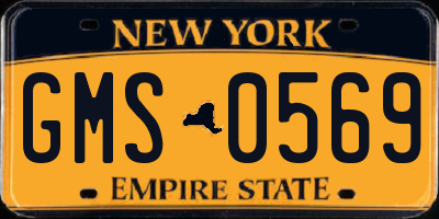 NY license plate GMS0569