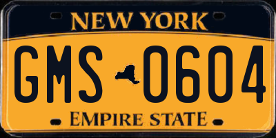 NY license plate GMS0604