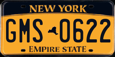 NY license plate GMS0622