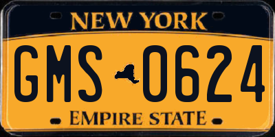 NY license plate GMS0624