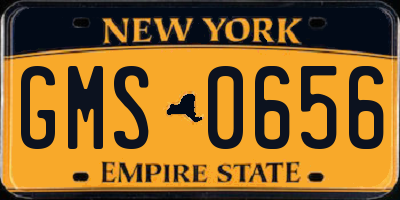 NY license plate GMS0656