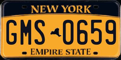 NY license plate GMS0659
