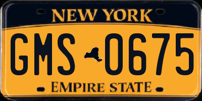 NY license plate GMS0675