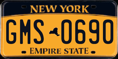 NY license plate GMS0690
