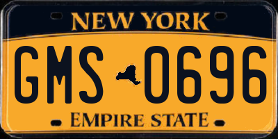 NY license plate GMS0696