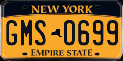 NY license plate GMS0699