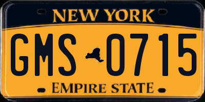 NY license plate GMS0715