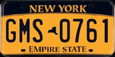 NY license plate GMS0761
